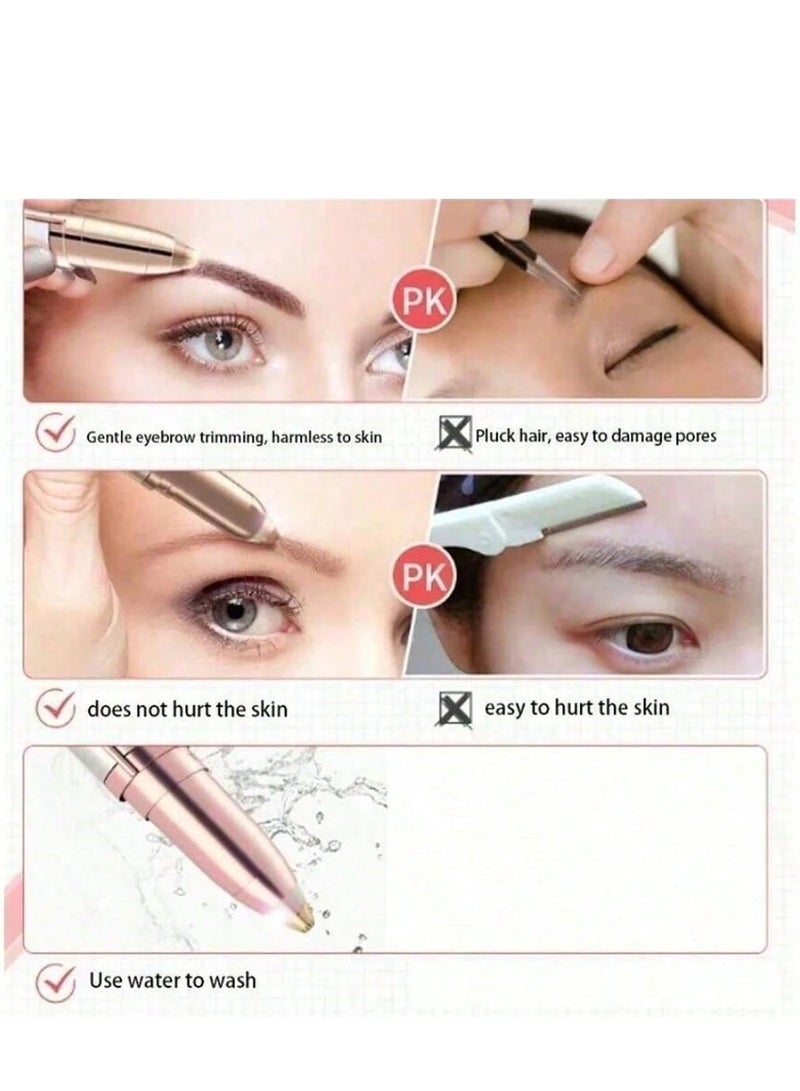 فلولبس ماكينة حلاقة حواجب نسائية USB – قلم تشذيب وإزالة شعر الوجه والحواجب للسيدات - Image 5