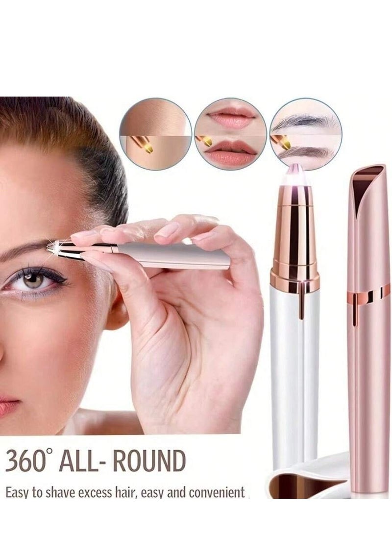 فلولبس ماكينة حلاقة حواجب نسائية USB – قلم تشذيب وإزالة شعر الوجه والحواجب للسيدات - Image 1