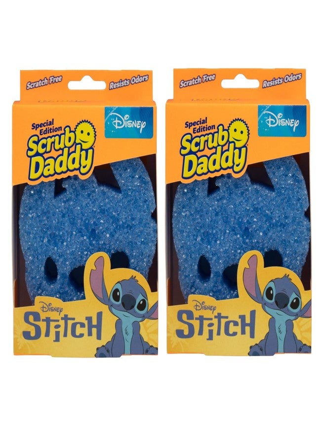 Scrub Daddy Disney Stitch Dish Sponge Twin Pack, Smiley Face Sponges for Cleaning & Washing Up - Kitchen Non Scratch Scourers with FlexTexture Firm & Soft Scrubbing, Dishwashing Scrubber - Image 1