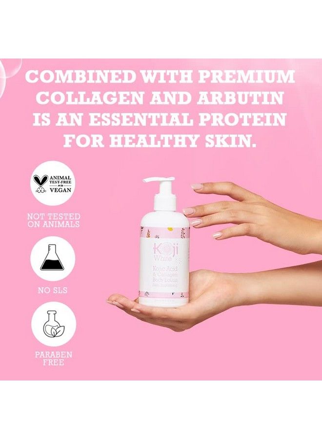koji white Kojic Acid & Collagen Body Lotion Women Gifts Set For Skin Brightening Moisturizer & Radiant Complexion Uneven Skin Tone Vegan Not Tested On Animals 8.45 Fl Oz (2 Packs) - Image 4