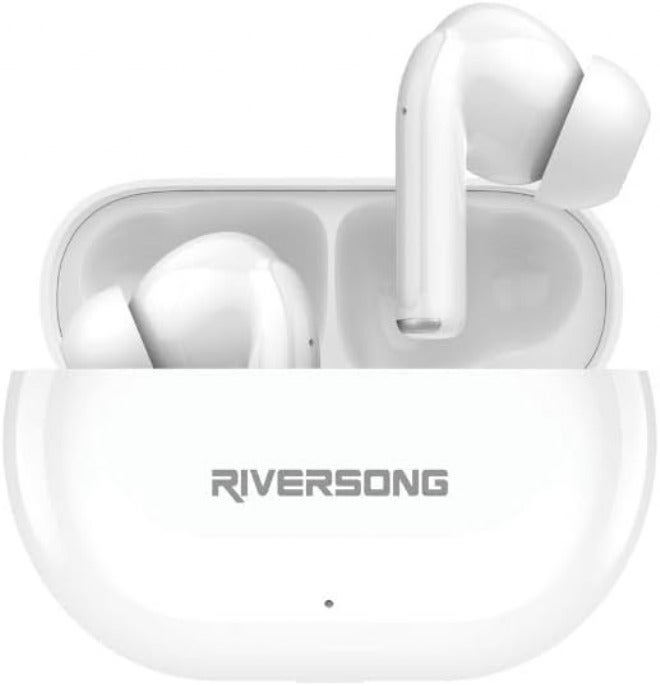 RIVERSONG Airfly L12 True Wireless Stereo Earbuds with ENC Clear Call, AI Voice Assistant, 30H Playtime, IPX5 Sweatproof, Stereo Sound Quality, White