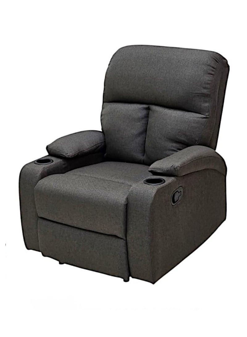 Sabir & Bros Furniture LLC SBF Single Seater Fabric Recliner Sofa – Manual Reclining One-Seater Lounge Chair with Cup Holders – Modern Design & Ultimate Comfort for Living Room & Home Relaxation, Grey - Image 5