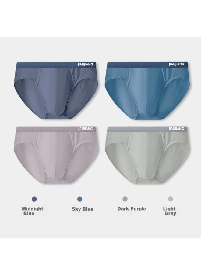 Jianjiang Men's Antibacterial Cotton Breathable Triangle Underwear 4-pack