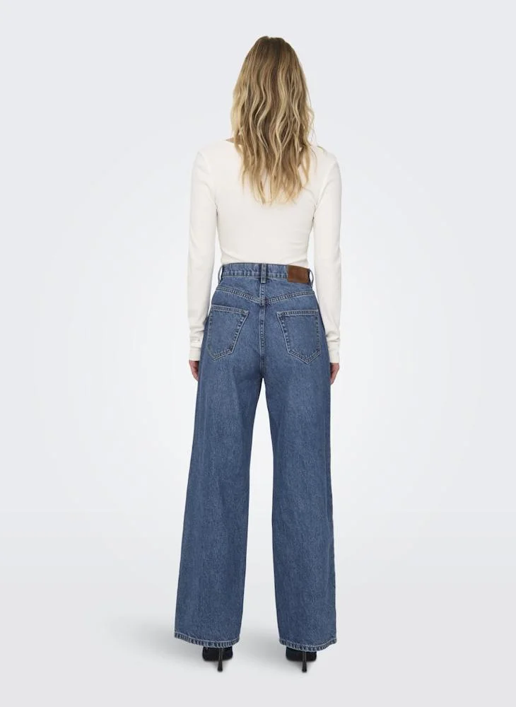 Only Casual High Waisted Wide Leg Jeans