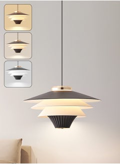 YATAI LIGHTING Modern LED Pendant Light Fixture, 10W Dimmable Conical LED Ceiling Light with Adjustable Height, 3000K-6000K Color Temperature, 8.26" Cone for Kitchen/Bedroom/Living Room, Black  - Image 1