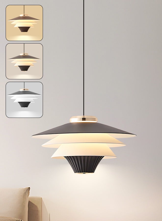 YATAI LIGHTING Modern LED Pendant Light Fixture, 10W Dimmable Conical LED Ceiling Light with Adjustable Height, 3000K-6000K Color Temperature, 8.26" Cone for Kitchen/Bedroom/Living Room, Black  - Image 1
