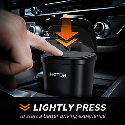HOTOR Car Trash Can, Trash Cup with 30 Additional Trash Bags for Exclusive Using, Multipurpose for Office & Home to Meet Various Needs - 2 Packs, Black - Image 2