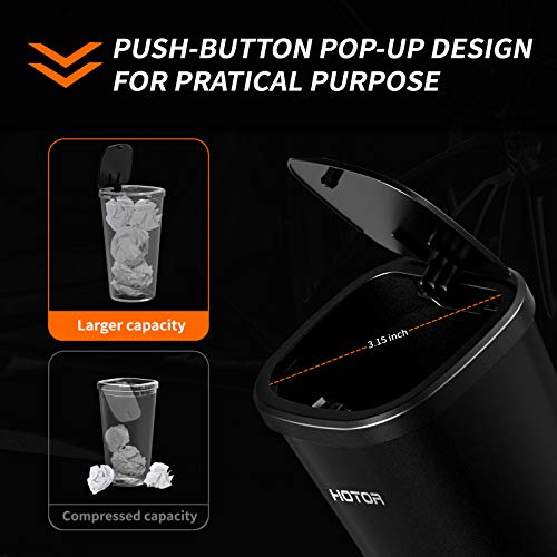 HOTOR Car Trash Can, Trash Cup with 30 Additional Trash Bags for Exclusive Using, Multipurpose for Office & Home to Meet Various Needs - 2 Packs, Black - Image 3