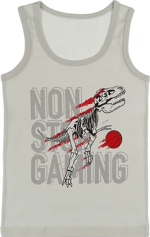Donella 5 Pack Colored Dinosaur Printed Boy Undershirt - 77711260B