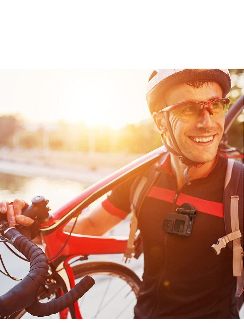 Captaintech SYOSI Magnetic Neck Selfie Holder Action Camera Mount Quick Release Plate Chest Shoulder Support Angle with Joint Mount for Hero 5 6 7 8 9 10 Black AKASO DJI Action iPhone Camera Video Shoot - Image 3