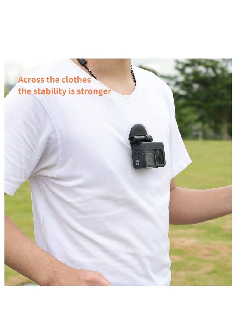 Captaintech SYOSI Magnetic Neck Selfie Holder Action Camera Mount Quick Release Plate Chest Shoulder Support Angle with Joint Mount for Hero 5 6 7 8 9 10 Black AKASO DJI Action iPhone Camera Video Shoot - Image 2