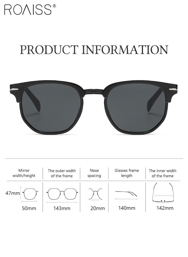 رويس نظارة شمسية دائرية للرجال، قطعتان، حماية من الأشعة فوق البنفسجية 400، نظارات شمسية أنيقة مزخرفة للحفلات الخارجية والتصوير الفوتوغرافي في الشوارع - Image 3