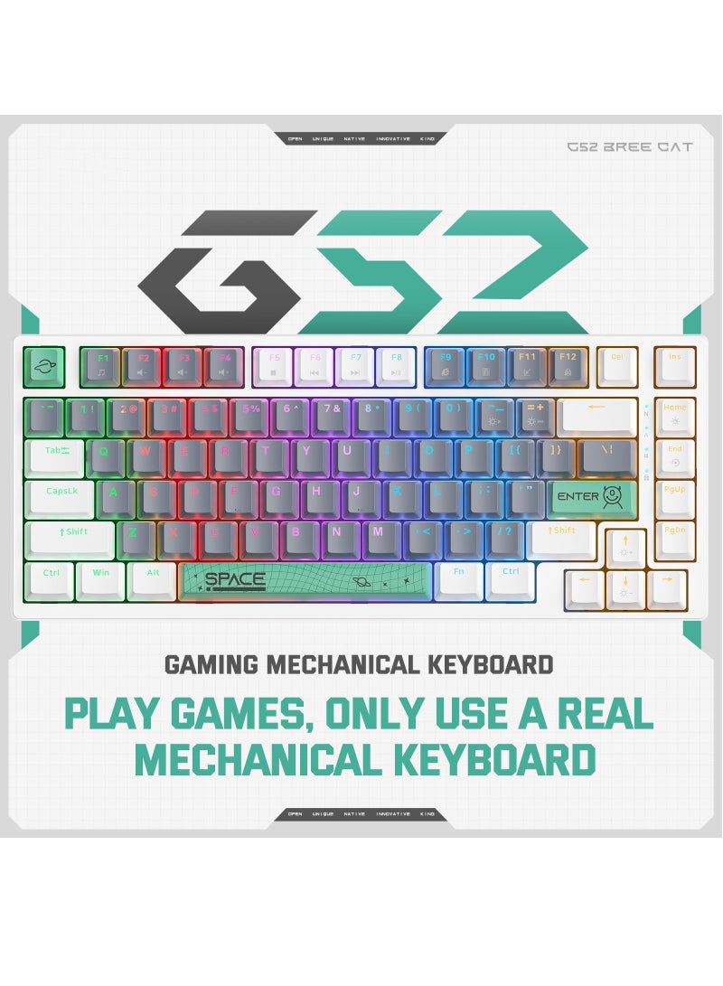 أونيكوما لوحة مفاتيح الألعاب السلكية نوع C G52 مع إضاءة RGB للكمبيوتر الشخصي - Image 2