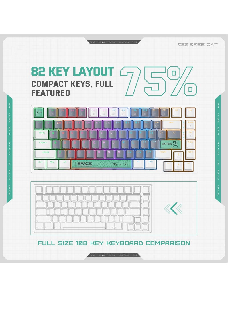 أونيكوما لوحة مفاتيح الألعاب السلكية نوع C G52 مع إضاءة RGB للكمبيوتر الشخصي - Image 4