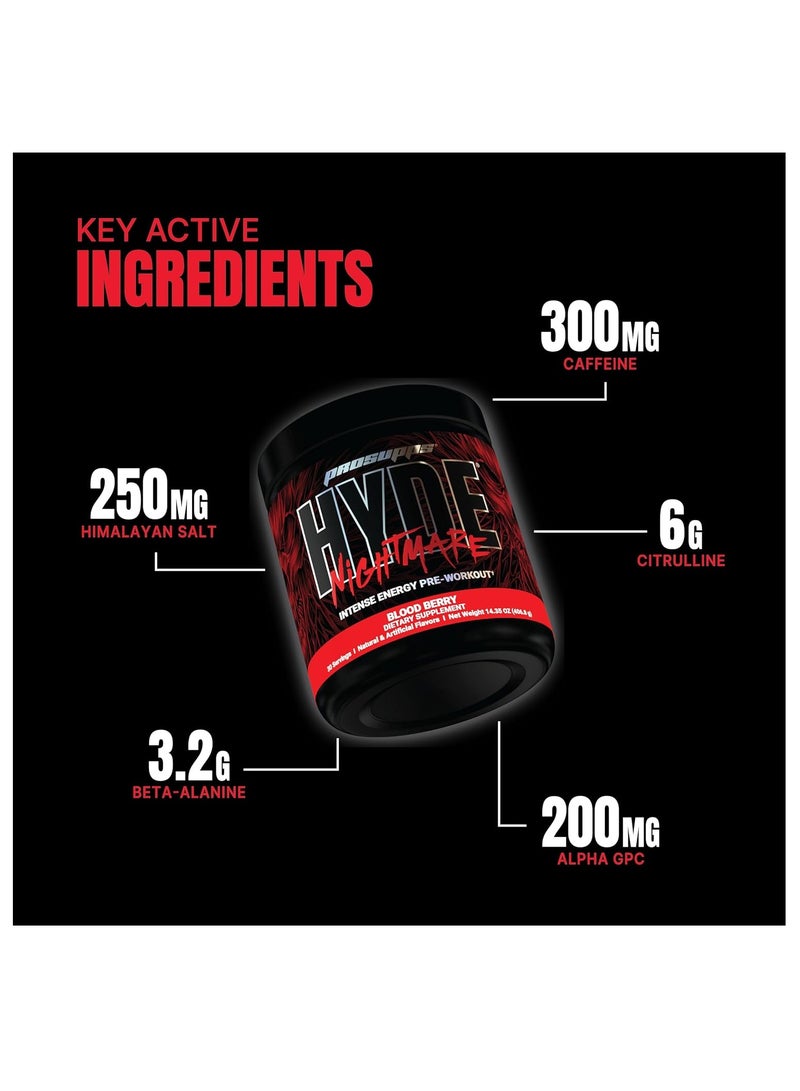 بروسابس PROSUPPS Hyde Nightmare ما قبل التمرين 30 حصة من التوت الدموي - Image 3