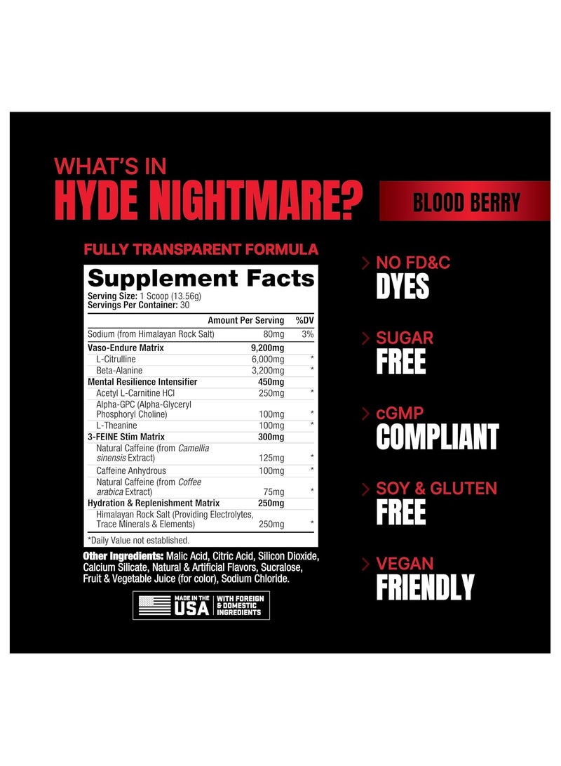 بروسابس PROSUPPS Hyde Nightmare ما قبل التمرين 30 حصة من التوت الدموي - Image 5