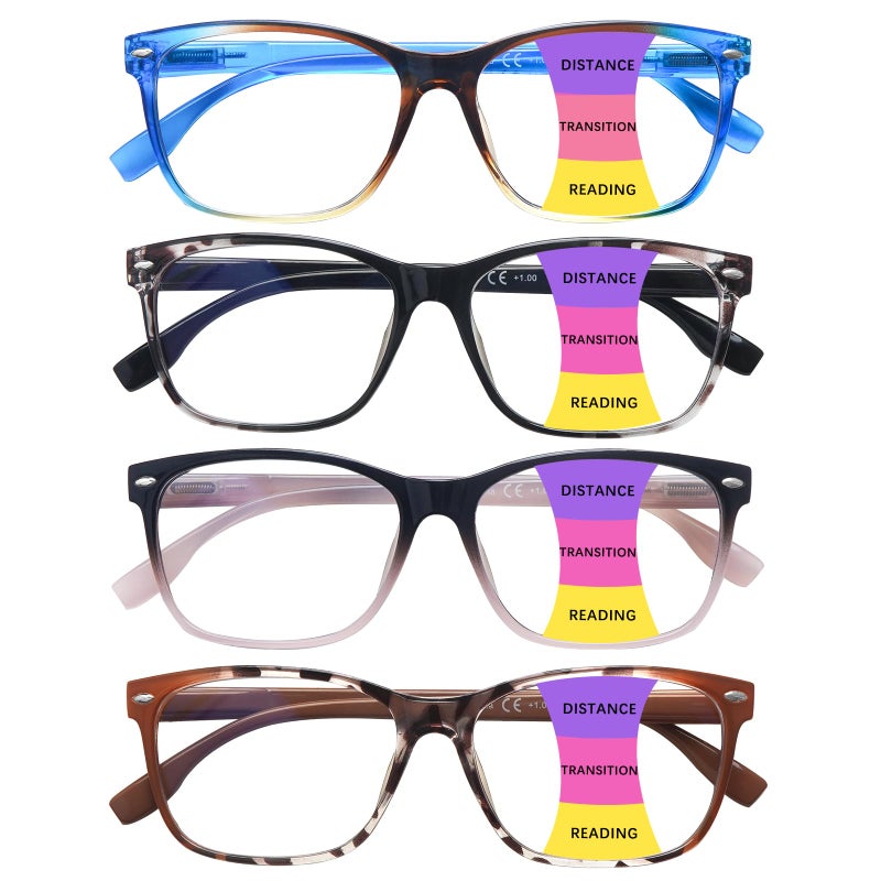 Clasaga Progressive Multifocus Reading Glasses For Women  Pattern Print Blue Light Block Stylish Ladies Computer Readers (Pattern Design-6  2.75  X) - Image 1