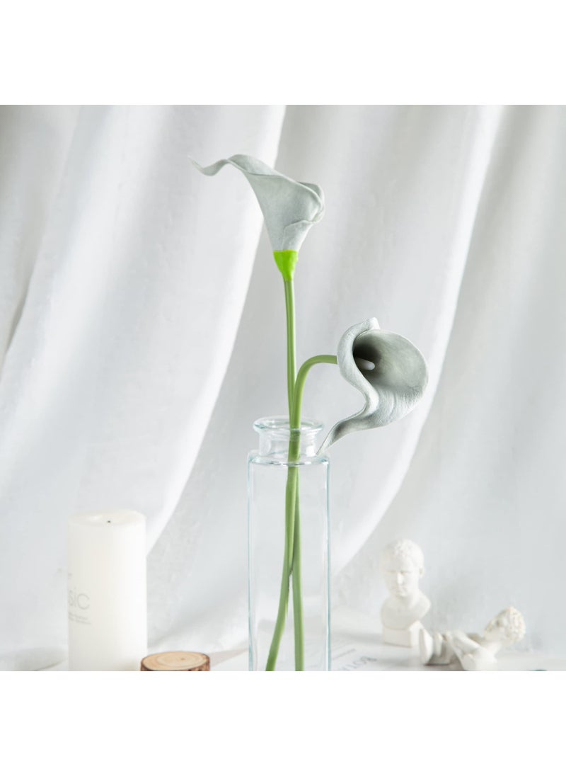 DuHouse DuHouse 20Pcs Artificial Calla Lily Flower Real Touch Latex Flowers for DIY Wedding Bouquet Party Home Decor (Grey)  - Image 5