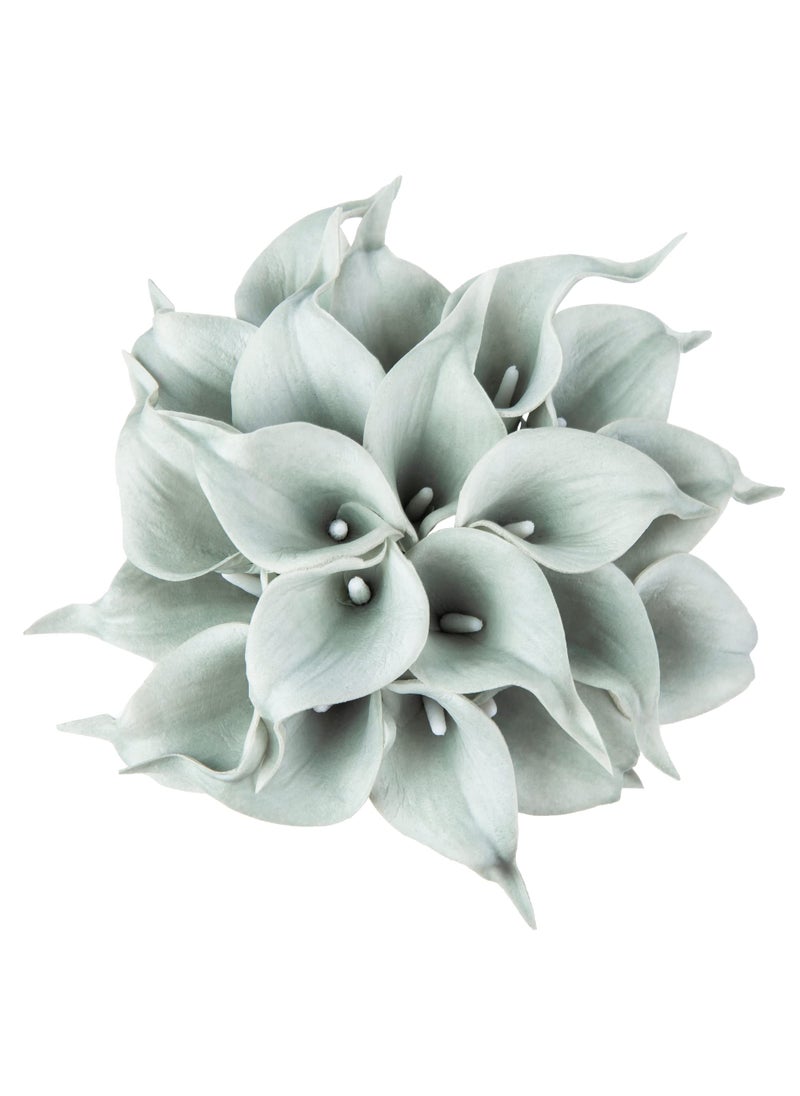 DuHouse DuHouse 20Pcs Artificial Calla Lily Flower Real Touch Latex Flowers for DIY Wedding Bouquet Party Home Decor (Grey)  - Image 1