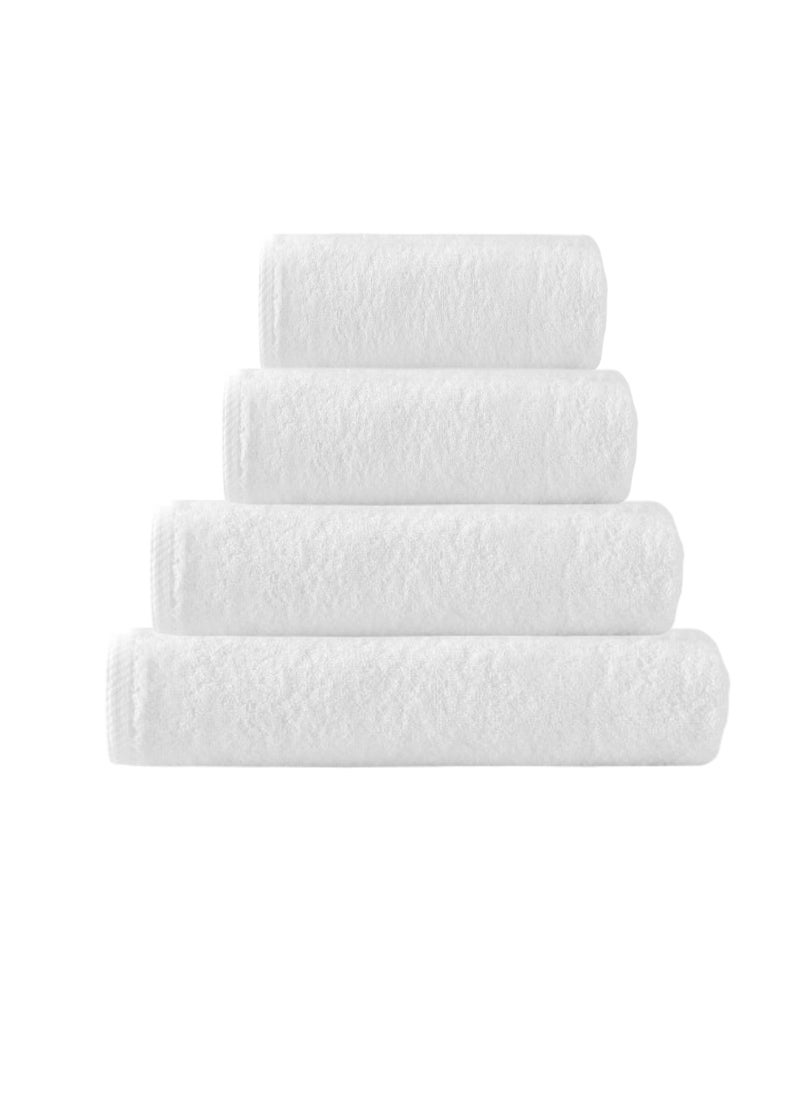 Blueberry Pack of 4 - 1 Bath Towel 100% Cotton  600GSM (100x180)+1 Pc Bath Towel (90x180)+ 1 pc Bath Towel (80x160) + 1pc Bath Towel(76x152) Highly Absorbent Super Durable, Color - White - Image 1