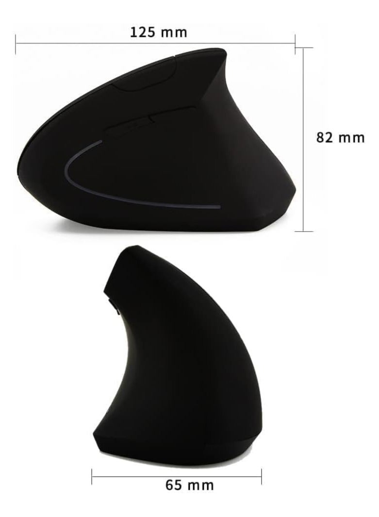 CROIRE CROIRE ErgoFlow 2.4G Wireless Vertical Mouse Ergonomic Upright Mouse Optical Mouse 3 Adjustable DPI Levels/Plug&Play Black - Image 2