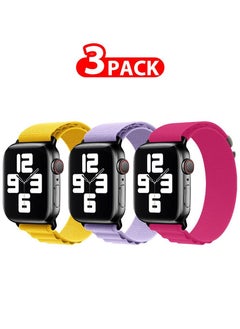 3 Pack Of Apple Watch Alpine Loop Band 38mm 40mm 41mm Women Men Adjustable with Metal G-Hook Strap for iWatch Series 7/SE/6/5/4/3/2/1 Multicolour