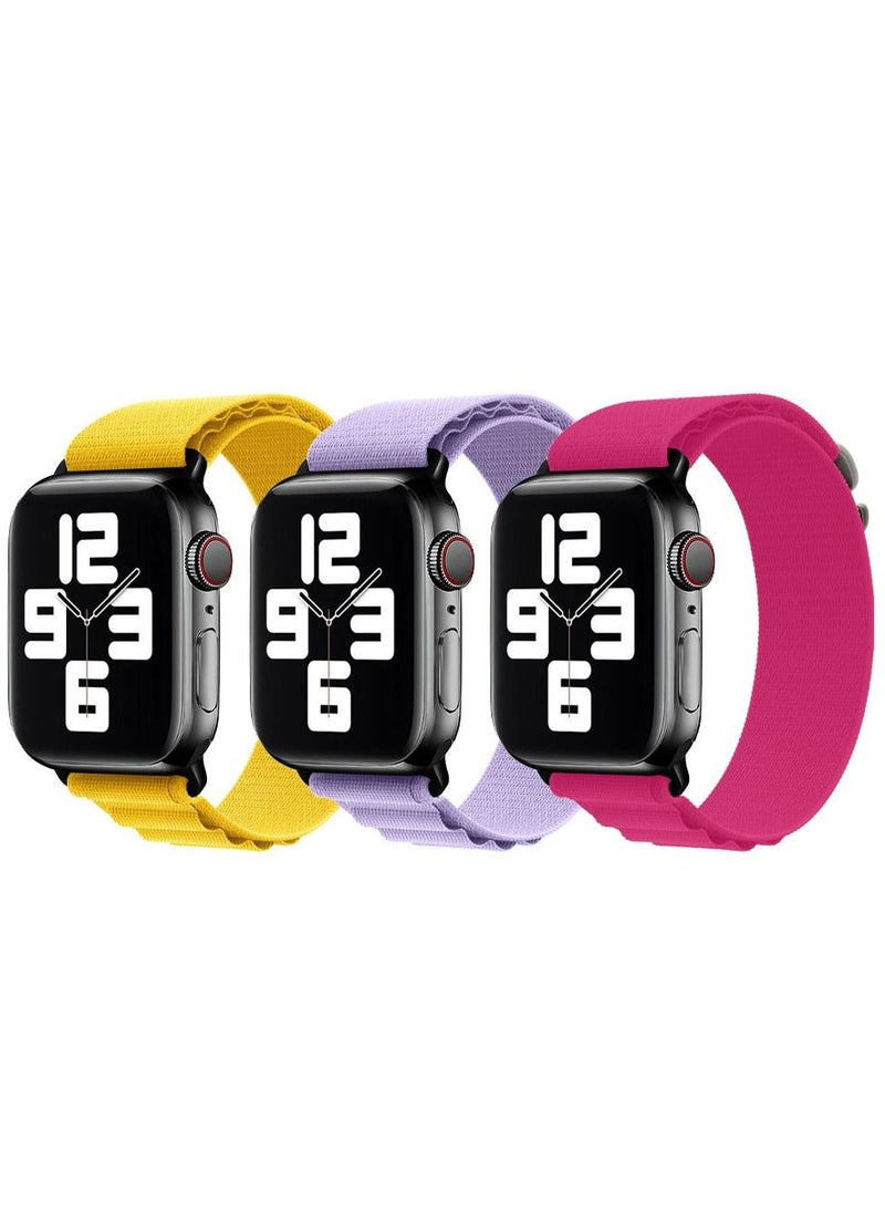 CATANES - 3 Pack Of Apple Watch Alpine Loop Band 38mm 40mm 41mm Women Men Adjustable with Metal G-Hook Strap for iWatch Series 7/SE/6/5/4/3/2/1 Multicolour - Image 1