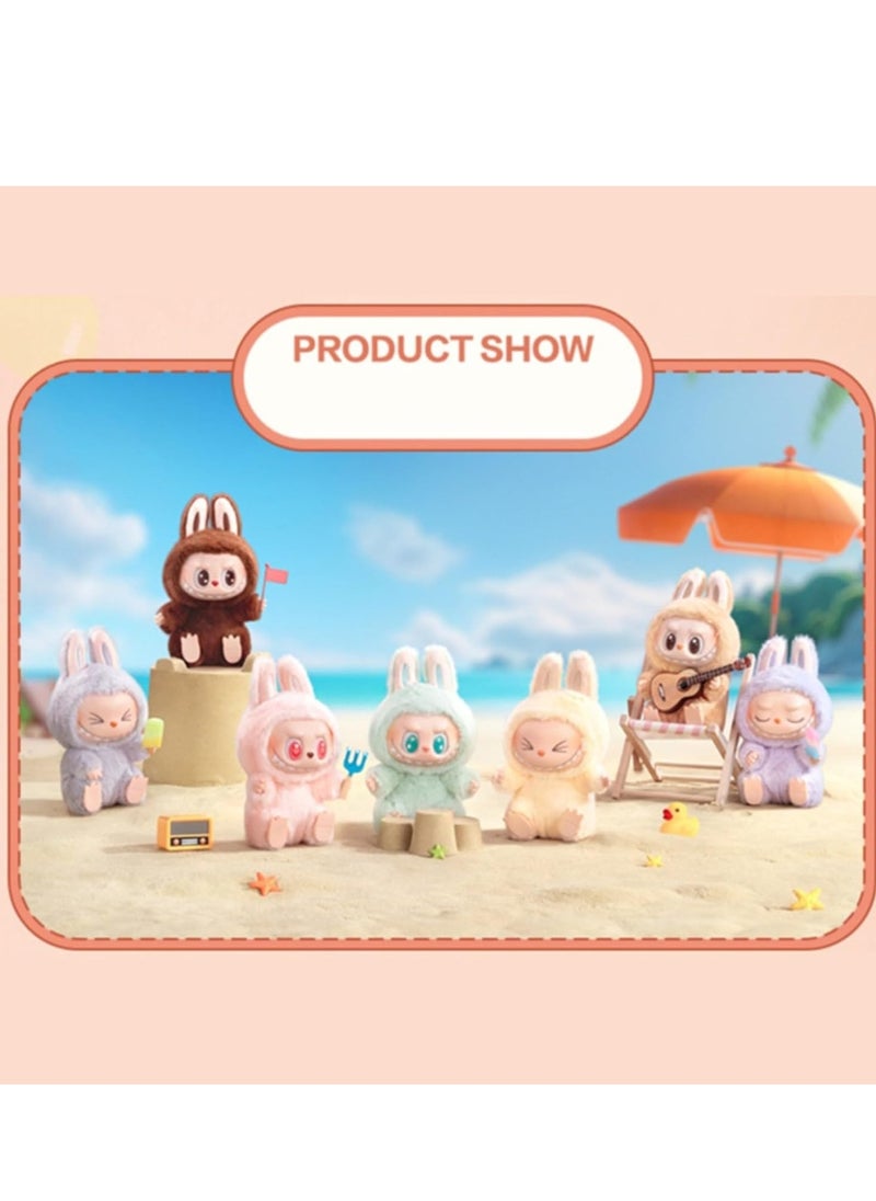 Labub Mart Heart-beating Macaron Vinyl Face Blind Box Plush Doll Toy Labubu Doll Keychain