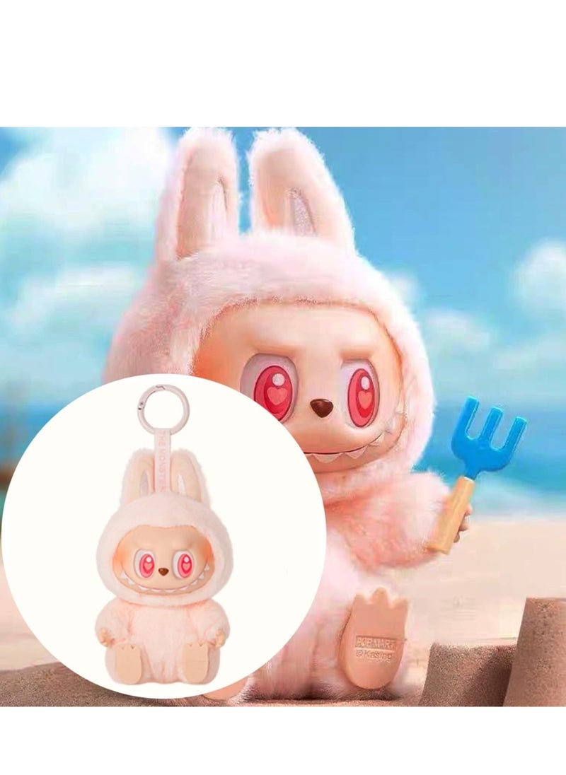 Labub Mart Heart-beating Macaron Vinyl Face Blind Box Plush Doll Toy Labubu Doll Keychain