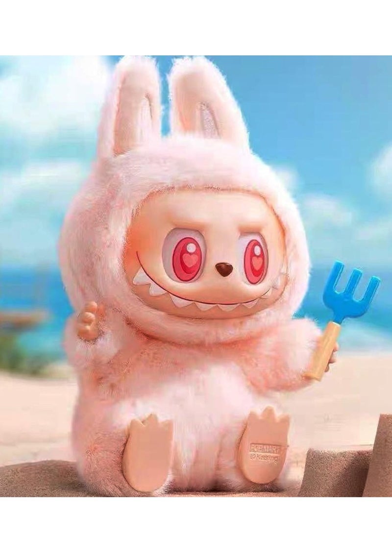 Labub Mart Heart-beating Macaron Vinyl Face Blind Box Plush Doll Toy Labubu Doll Keychain