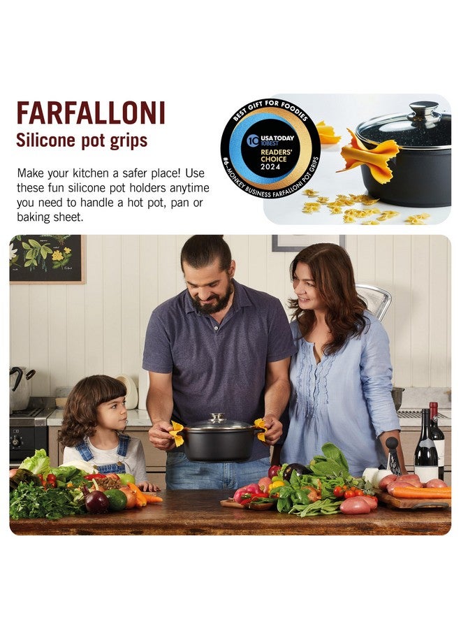 Monkey Business Farfalloni-Shaped Pot Holders - Mini Silicone Pinch Mitts | Fun Silicone Pot Gripper & Kitchen Gadget | Quirky Pasta-Inspired Kitchen Gadgets Collection - Image 2