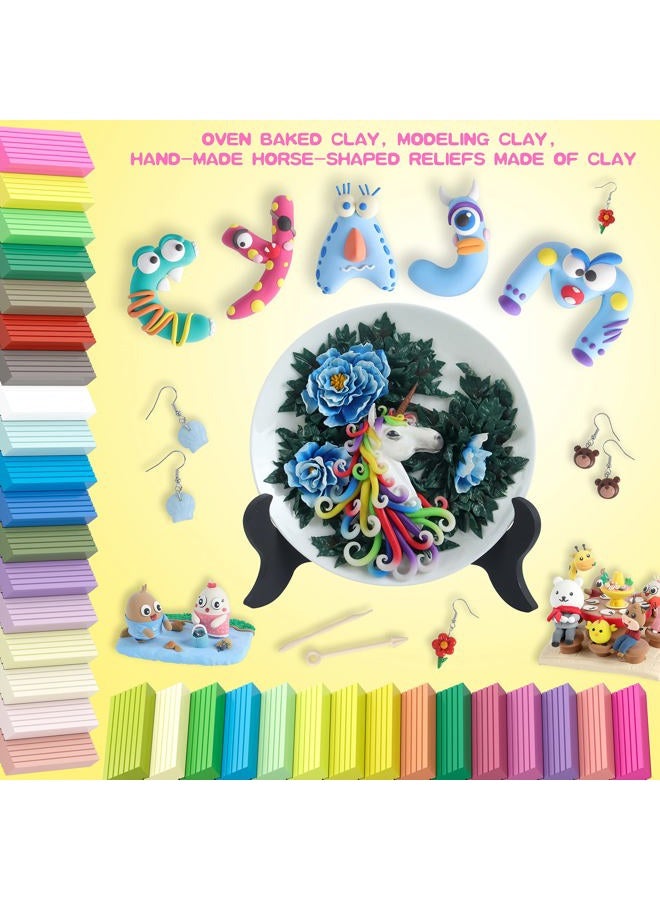 CyAJM Polymer Clay kit, 72 Colors(1.06oz/Block) Oven Bake Modeling Clay Set with Sculpting Tools and Accessories, Safe & Non-Toxic, Ideal DIY Clay Gifts Art Set for Kids Beginners Artists… - Image 2