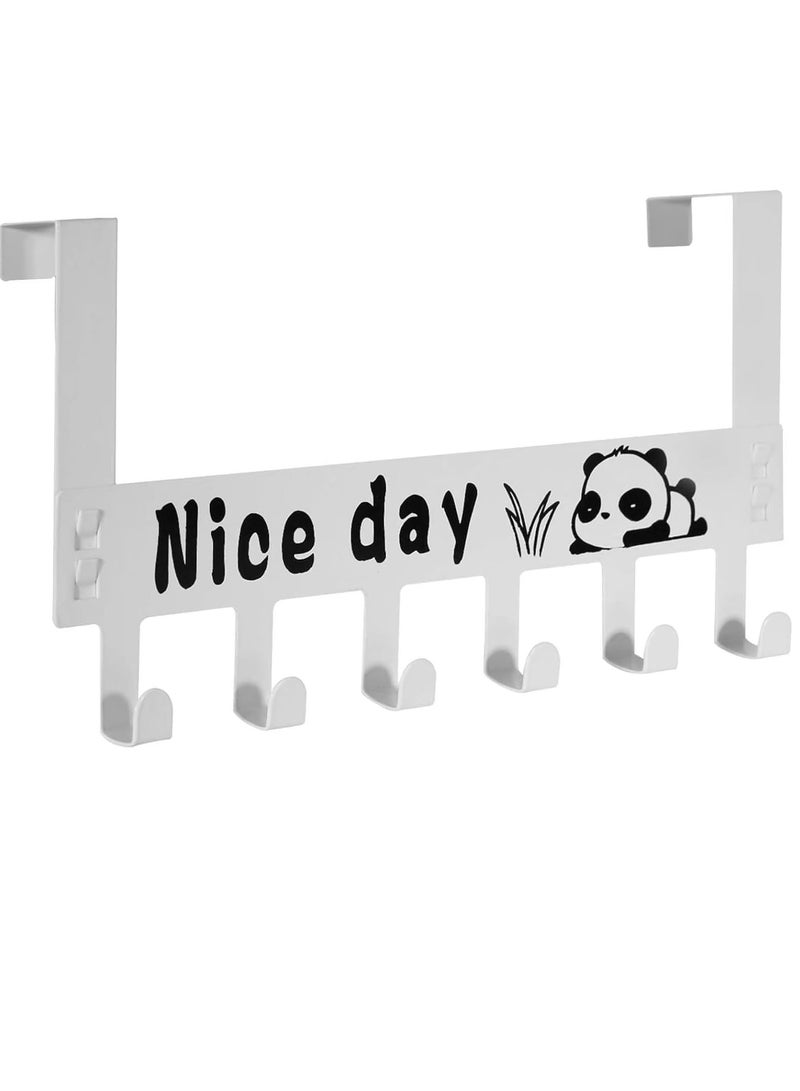 Bukela Over The Door Hanger with 6 Hooks, Over Door Coat Hooks for Hanging Coat, Towel, Bag, Robe - Hangers Hooks Ideal for Bedroom, Bathroom, Wardrobe  - Image 1