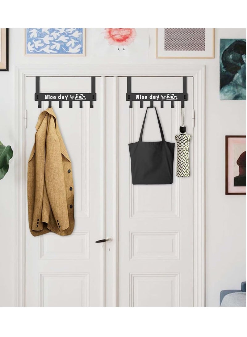 Bukela Over The Door Hanger with 6 Hooks, Over Door Coat Hooks for Hanging Coat, Towel, Bag, Robe - Hangers Hooks Ideal for Bedroom, Bathroom, Wardrobe  - Image 2