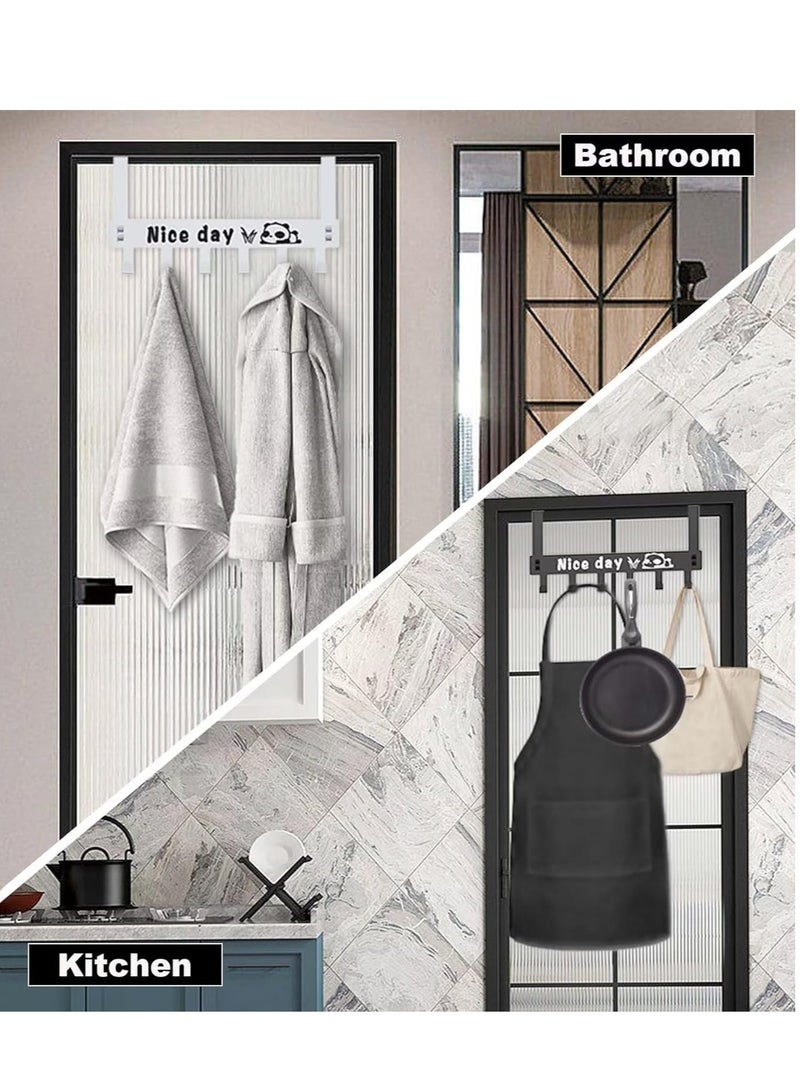 Bukela Over The Door Hanger with 6 Hooks, Over Door Coat Hooks for Hanging Coat, Towel, Bag, Robe - Hangers Hooks Ideal for Bedroom, Bathroom, Wardrobe  - Image 3