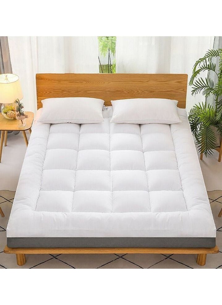 Medicated Cotton Soft Quilted Fitted Cooling Full Mattress Topper, Breathable Mattress Protector 