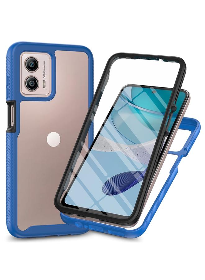 Green Tiger Motorola Moto G53 Starry Sky Full Body Hybrid Shockproof Phone Case with PET Film Royal Blue - Image 1