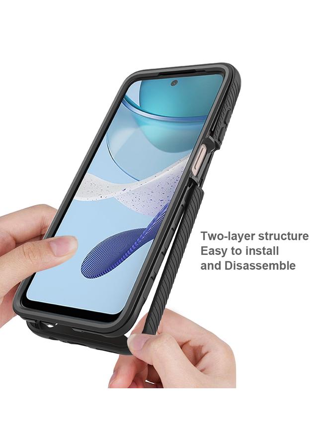 Green Tiger Motorola Moto G53 Starry Sky Full Body Hybrid Shockproof Phone Case with PET Film Royal Blue - Image 3