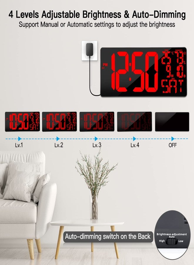 Xflyee [Oversized] 18" Large Digital Wall Clock with Remote Control, Auto-Dimming Digital Clock Display with Date/Temp/Week, DST, Alarm, 5.9”Jumbo Numbers Large Digital Clock for All Spaces Use - Image 3