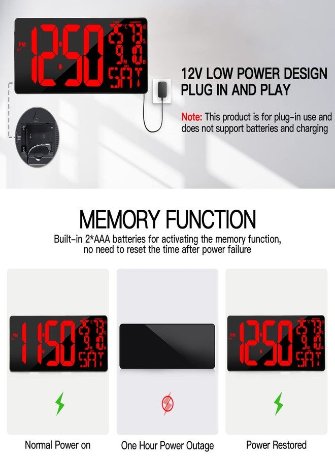 Xflyee [Oversized] 18" Large Digital Wall Clock with Remote Control, Auto-Dimming Digital Clock Display with Date/Temp/Week, DST, Alarm, 5.9”Jumbo Numbers Large Digital Clock for All Spaces Use - Image 5