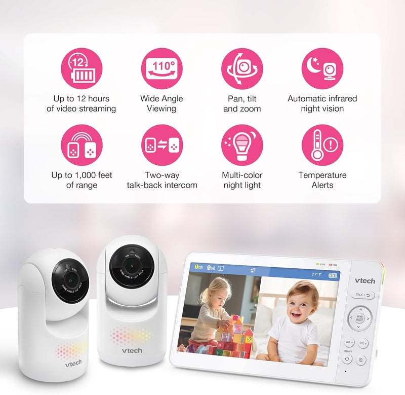 VTech Advanced HQ Max Twin 7" Digital Video Baby Monitor - Image 2
