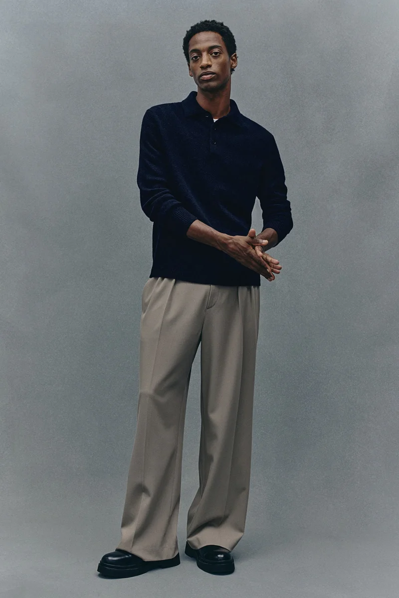 H&M Regular Fit Wool Polo Jumper