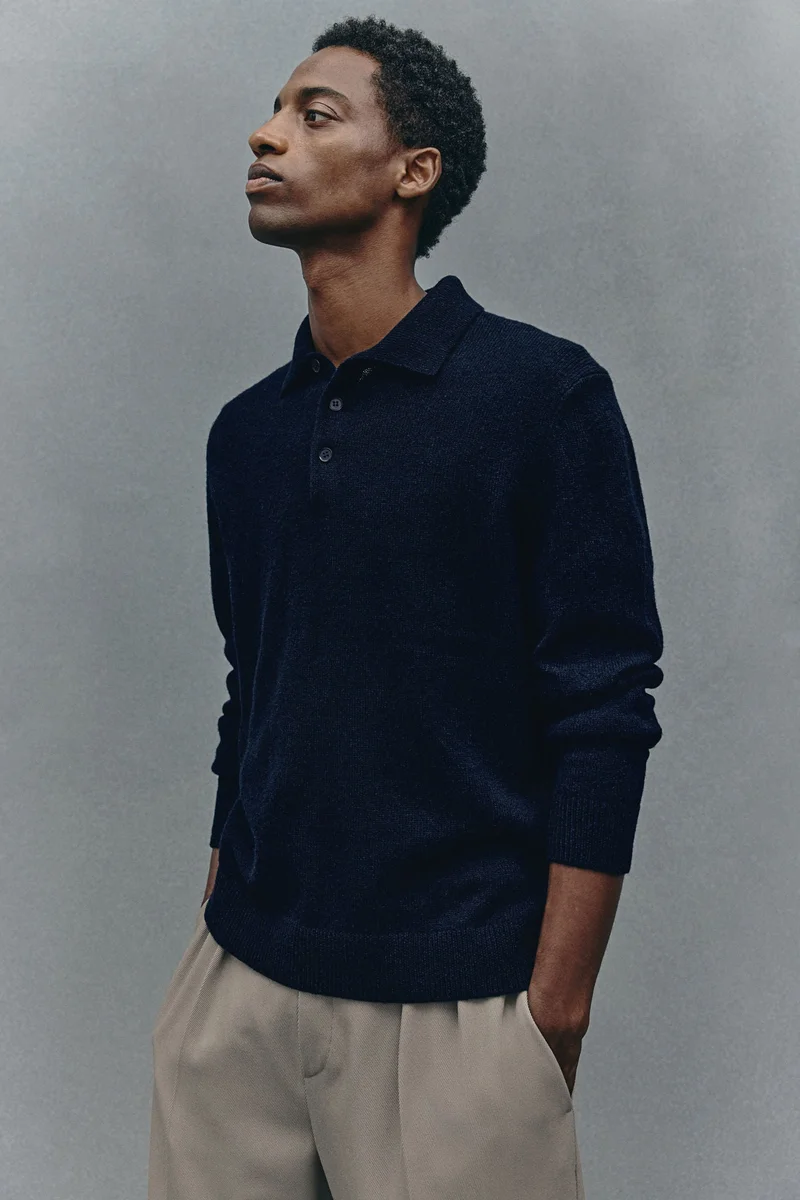H&M Regular Fit Wool Polo Jumper