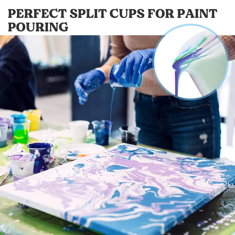 LET'S RESIN 17OZ/500ML Split Cup with Handle, Thicken & Easy Clean Split Cups for Paint Pouring with 5 Channels, Silicone Reusable Fluid Art Split Cups for Acrylic Paint, Resin Molds, Epoxy Resin Art - Image 4