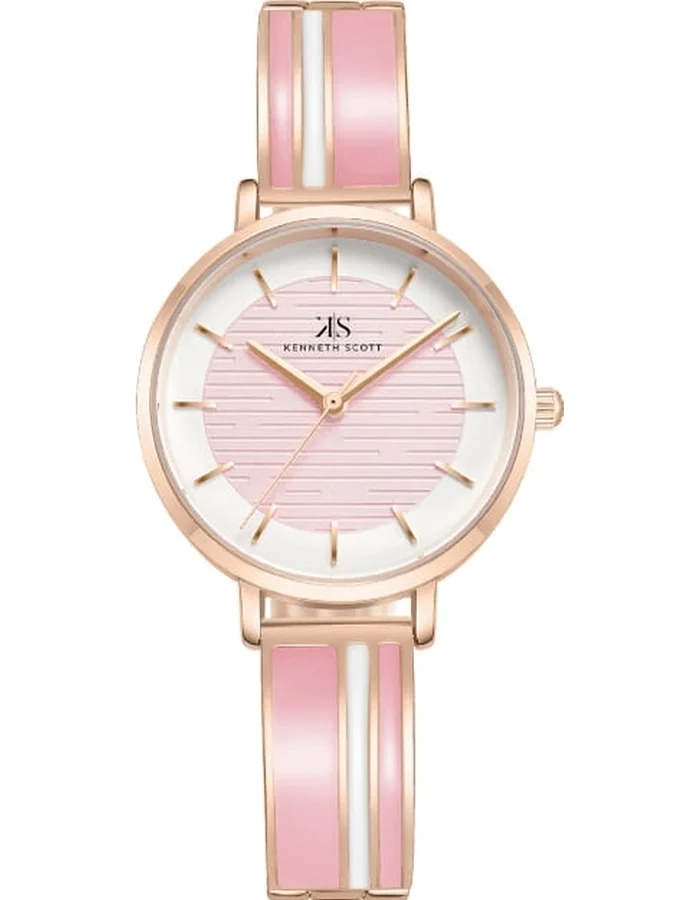KENNETH SCOTT Kenneth Scott K23501-RBPP Women's Analog Display Watch & Alloy Strap Pink