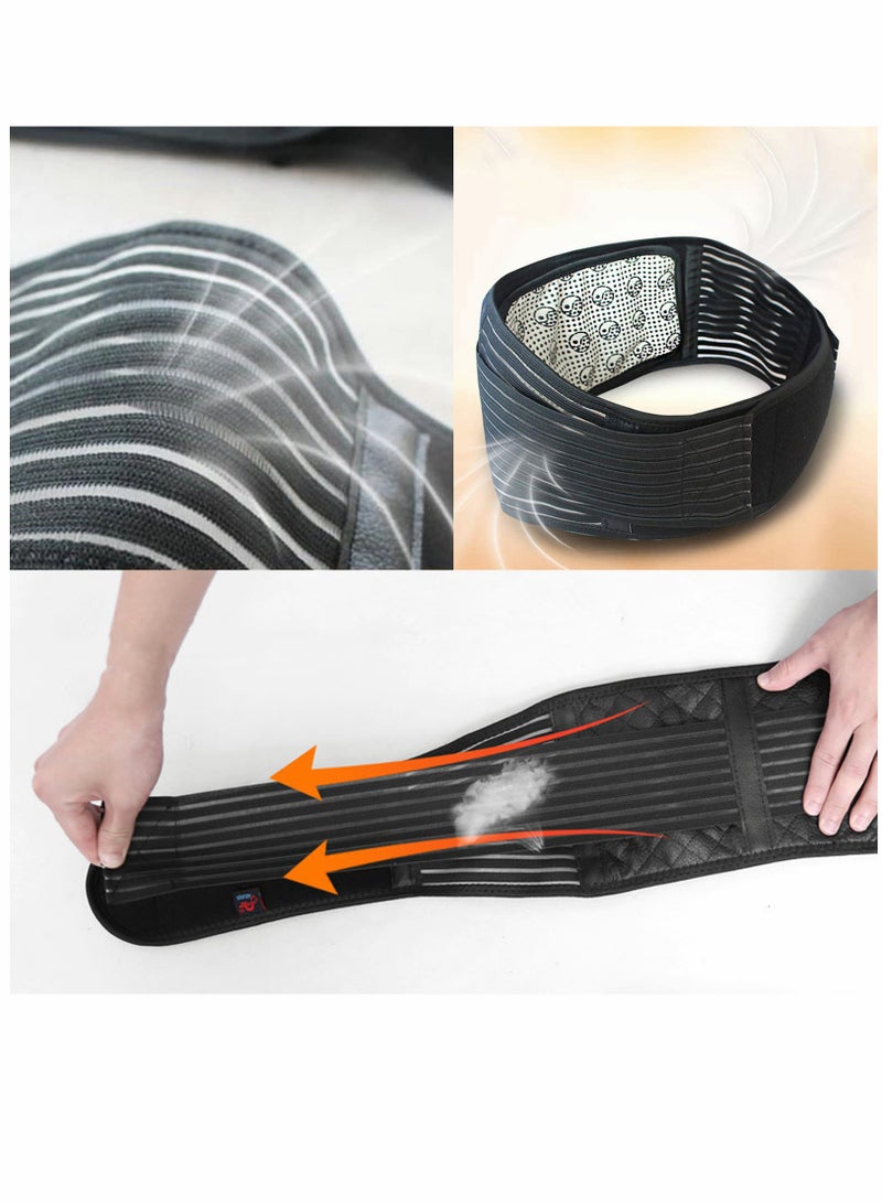 KASTWAVE Adjustable Waist Belt Self Heating Waist Back Support Belt with Detachable Magnet Plate Adjustable Therapy Lumbar Brace for Pain Relief for Women and Men Size XL (Black) - Image 3