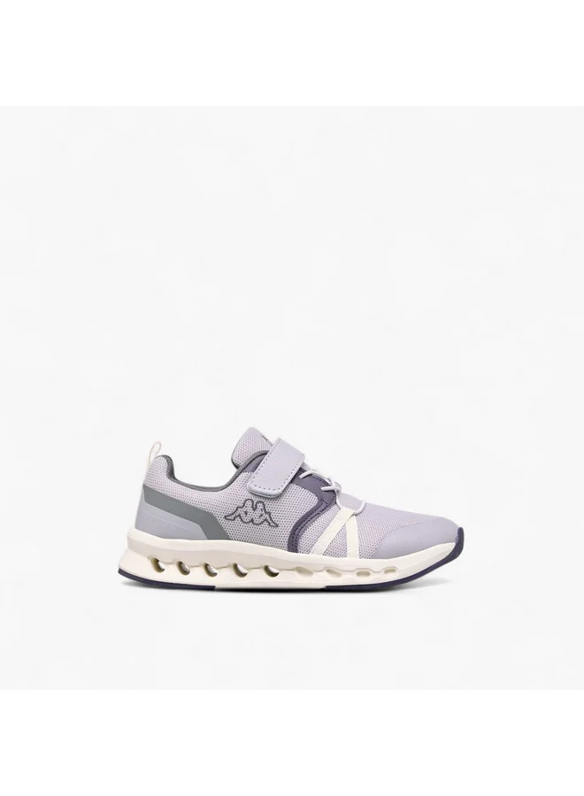 Kappa Girls' Logo Print Sports Shoes with Hook and Loop Closure