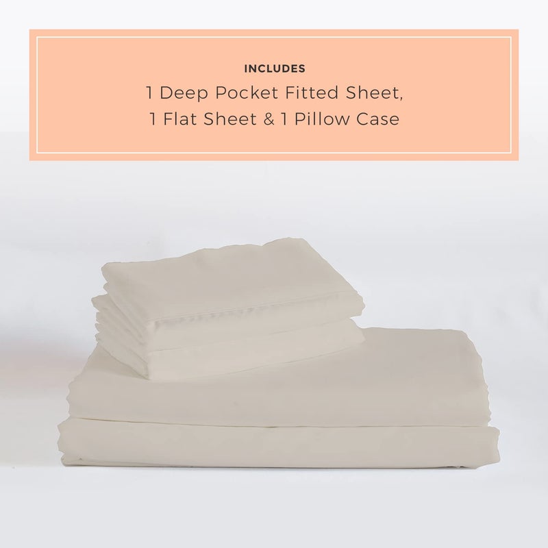 PeachSkinSheets مجموعة ورقة الخمول المحمص المحمص - مستوى 1500TC من النعومة - أوراق تبريد ناعمة إضافية للنوم الساخن والتعرق الليلي - الحجم التوأم  - Image 2