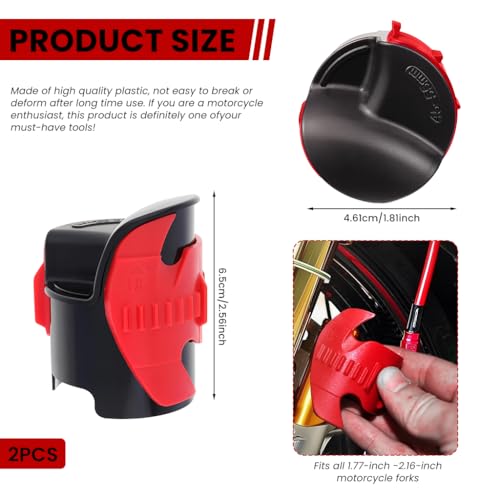 STHIRA® 2Pcs Universal Motorcycle Fork Seal Cover For Bike For 45-55mm Front Shock Absorbers, Removes Dirt & Grime, Prevents Seal Leakage, Prolongs Fork Life, Durable Dual-Pack Fork Protector For Bike - Image 2