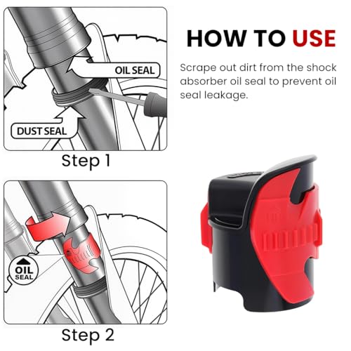 STHIRA® 2Pcs Universal Motorcycle Fork Seal Cover For Bike For 45-55mm Front Shock Absorbers, Removes Dirt & Grime, Prevents Seal Leakage, Prolongs Fork Life, Durable Dual-Pack Fork Protector For Bike - Image 4